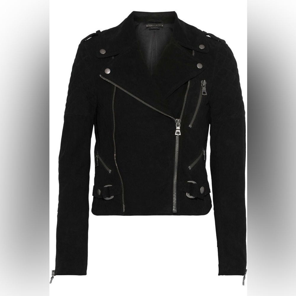 Alice + Olivia Suede Moto Jacket